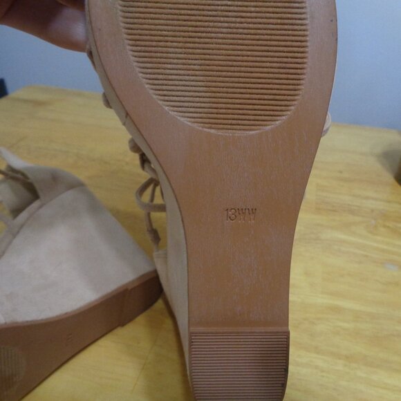 Torrid Knotted Caged Platform Wedge Beige Sz 13 ww - Picture 6 of 8